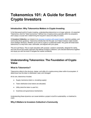 Tokenomics 101_ A Guide for Smart Crypto Investors.docx