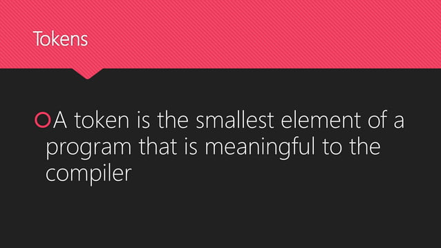 Complete Tokens in c/c++ | PPTX