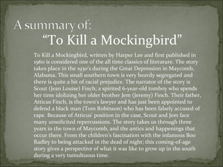Student Presentation: To Kill a Mockingbird