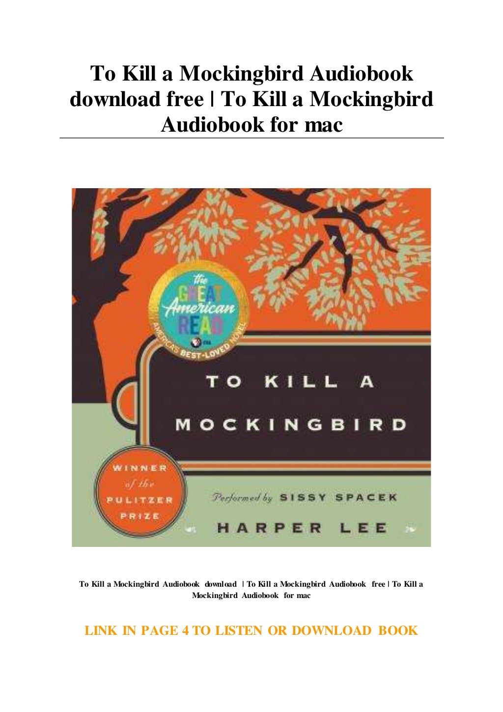 To Kill A Mockingbird Audiobook Chapter 4 To Kill a Mockingbird Audiobook download free | To Kill a Mockingbird