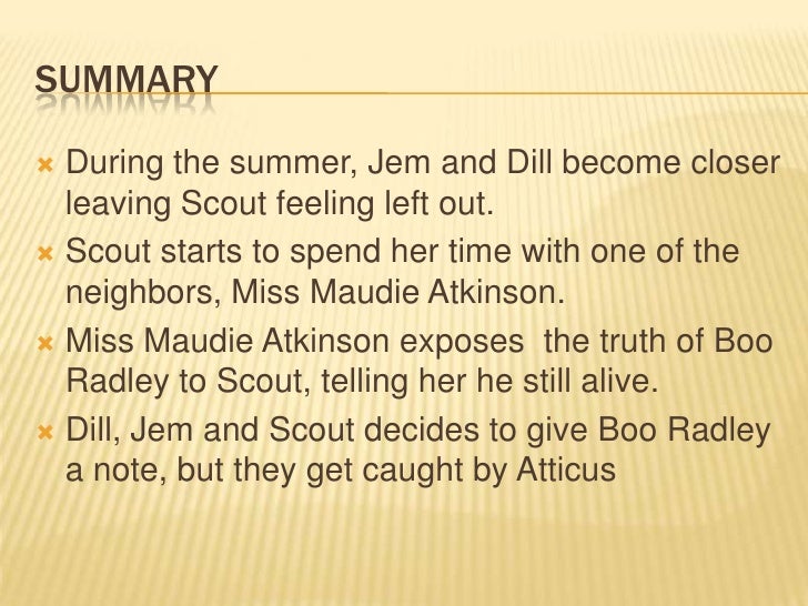 To Kill A Mockingbird Chapter 5