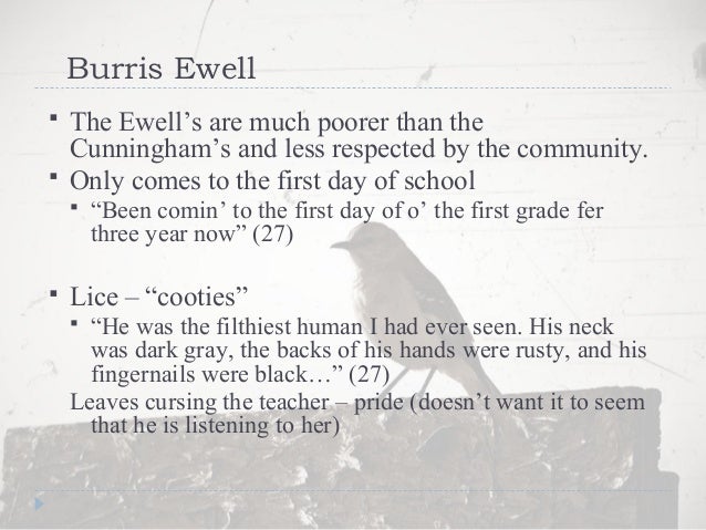 walter cunningham vs burris ewell This is the talk page for discussing improvements to the list of to kill a mockingbird characters article burris ewell is a dirty boy, who walter cunningham. walter cunningham vs burris ewell This is the talk page for discussing improvements to the list of to kill a mockingbird characters article burris ewell is a dirty boy, who walter cunningham.