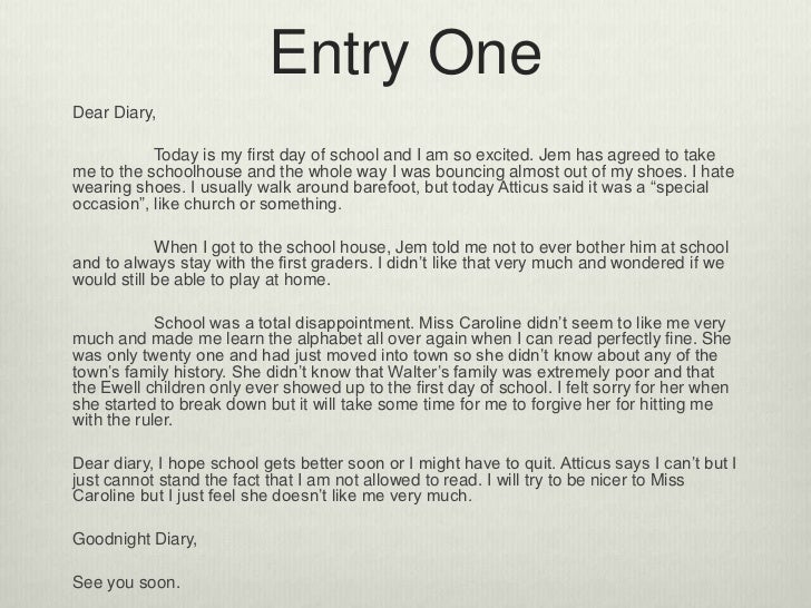 dear diary examples