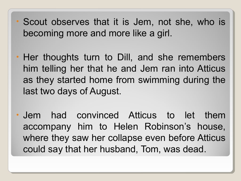 To Kill A Mockingbird Chapter 7 Summary