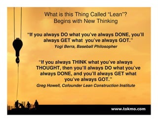 Short Term Planning and Lean