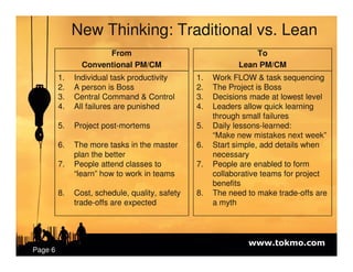 Short Term Planning and Lean