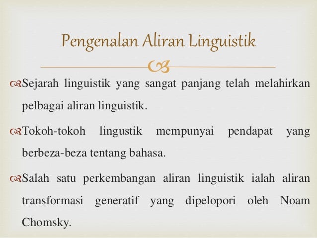 Tokoh Dan Aliran Linguistik