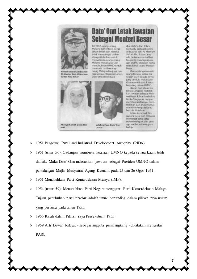 dato onn jaafar biodata