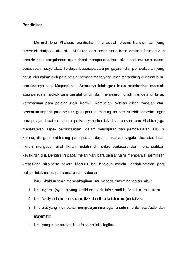 Tokoh Falsafah Islam Ibnu Khaldun