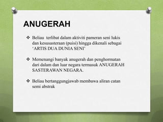 Pendidikanrendah di kampungnyadanSingapurasebelummelanjutkankursussenihaluspadatahun 1960.