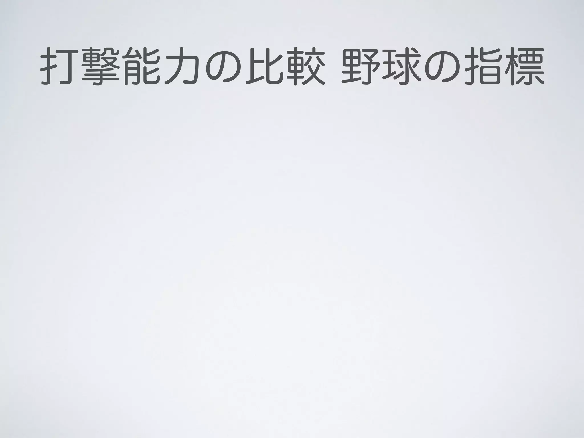 打撃能力の比較 野球の指標
 