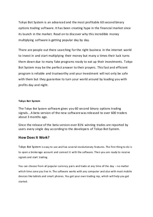 Tokyo bot binary options review