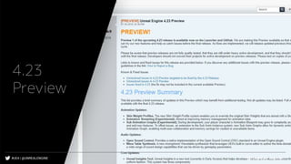 #UE4 | @UNREALENGINE
4.23
Preview
 