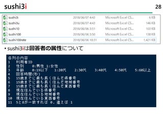 sushi3i
• sushi3iは回答者の属性について
28
 