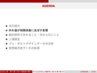 AGENDA




yokkuns:   (   4   R   (Tokyo.R#04))
                          R                 10   14   2010/04/24   6 / 69
 