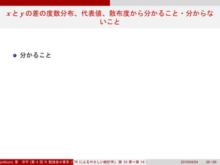 x       y




yokkuns:       (   4   R   (Tokyo.R#04))
                              R            10   14   2010/04/24   28 / 69
 