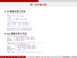 -

           lm




           aov




yokkuns:         (   4   R   (Tokyo.R#04))
                                R                10   14   2010/04/24   57 / 69
 