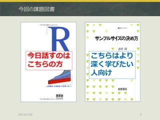 今回の課題図書

今日話すのは
こちらの方

2014/2/20

こちらはより
深く学びたい
人向け

5

 