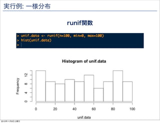 実行例: 一様分布
runif関数

2013年11月9日土曜日

 