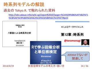 過去の Tokyo.R. で触れられた資料
http://lab.sakaue.info/wiki.cgi/JapanR2010?page=%CA%D9%B6%AF%B2%F1
%C8%AF%C9%BD%C6%E2%CD%C6%B0%EC%CD...