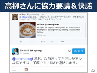 高柳さんに協力要請＆快諾
22
 