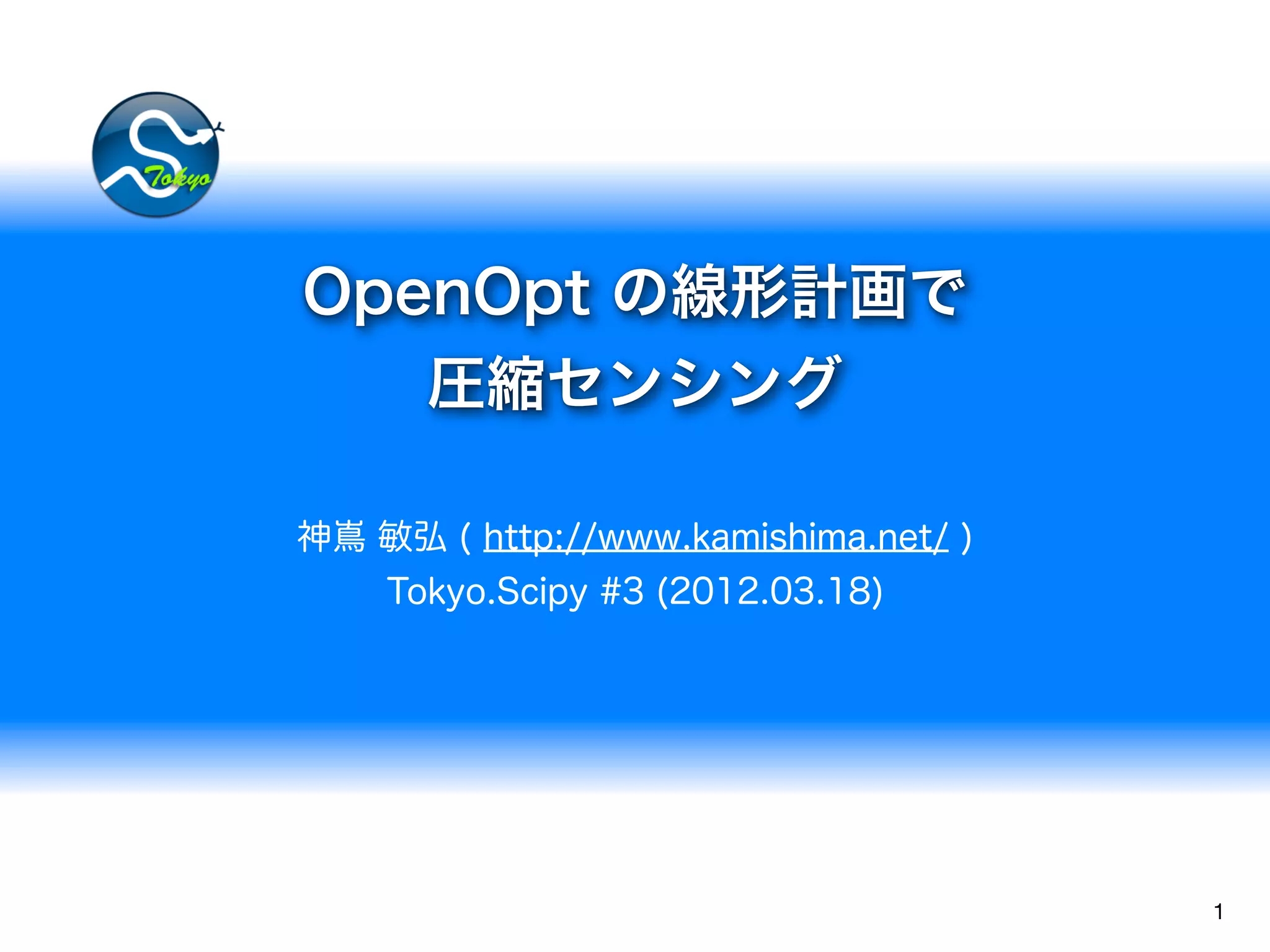 OpenOpt の線形計画で圧縮センシング | PDF