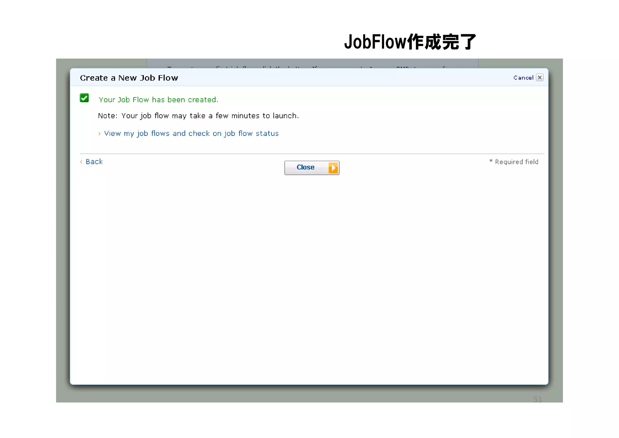 JobFlow作成完了




              51
 