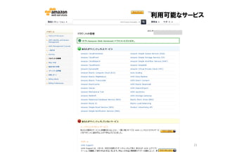 利用可能なサービス




       21
 