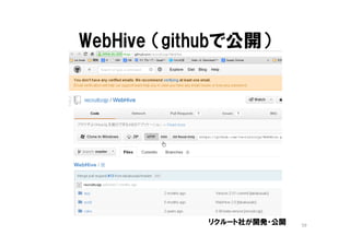 WebHive （githubで公開）




            リクルート社が開発・公開   59
 