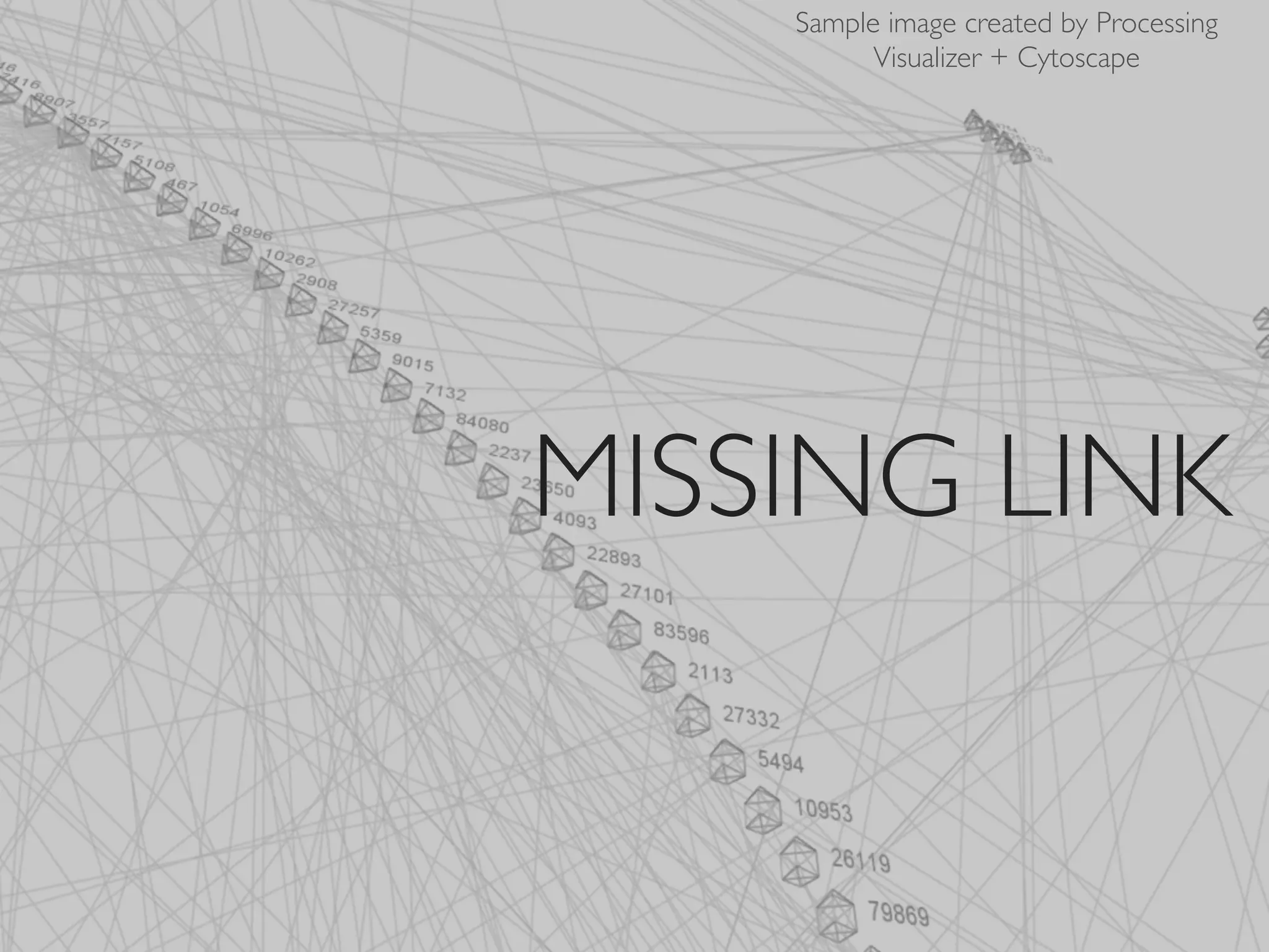 Sample image created by Processing
          Visualizer + Cytoscape




MISSING LINK
 