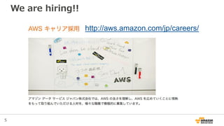 5
We are hiring!!
http://aws.amazon.com/jp/careers/
 