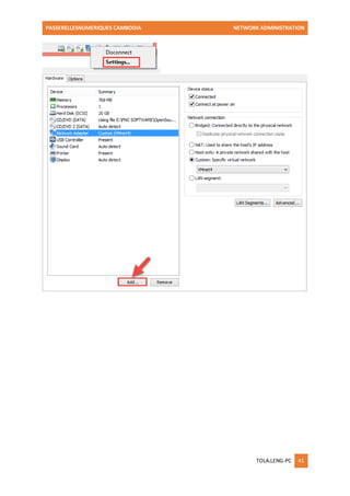 PASSERELLESNUMERIQUES CAMBODIA NETWORK ADMINISTRATION 
TOLA.LENG-PC 41 
 