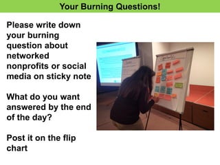 Your Burning Questions!

Welcome

Please write down
your burning
question about
networked
nonprofits or social
media on st...