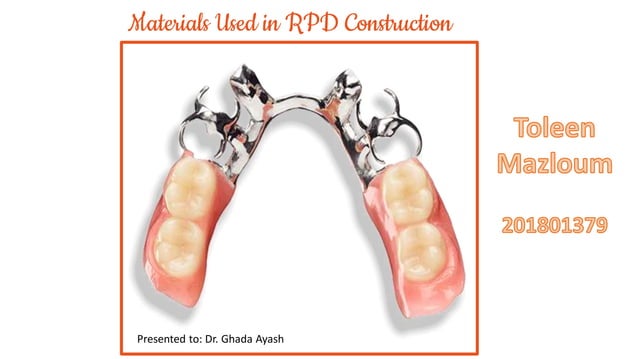 Acrylic Rpd M Materials used in RPD construction | PDF | Dental Health | Diseases and ...