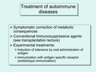 Tolerance & autoimmunity and organ specific autoimmune diseases | PPT