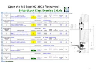 Open the MS Excel’97-2003 file named:  BricardLock Class Exercise 1.0.xls 