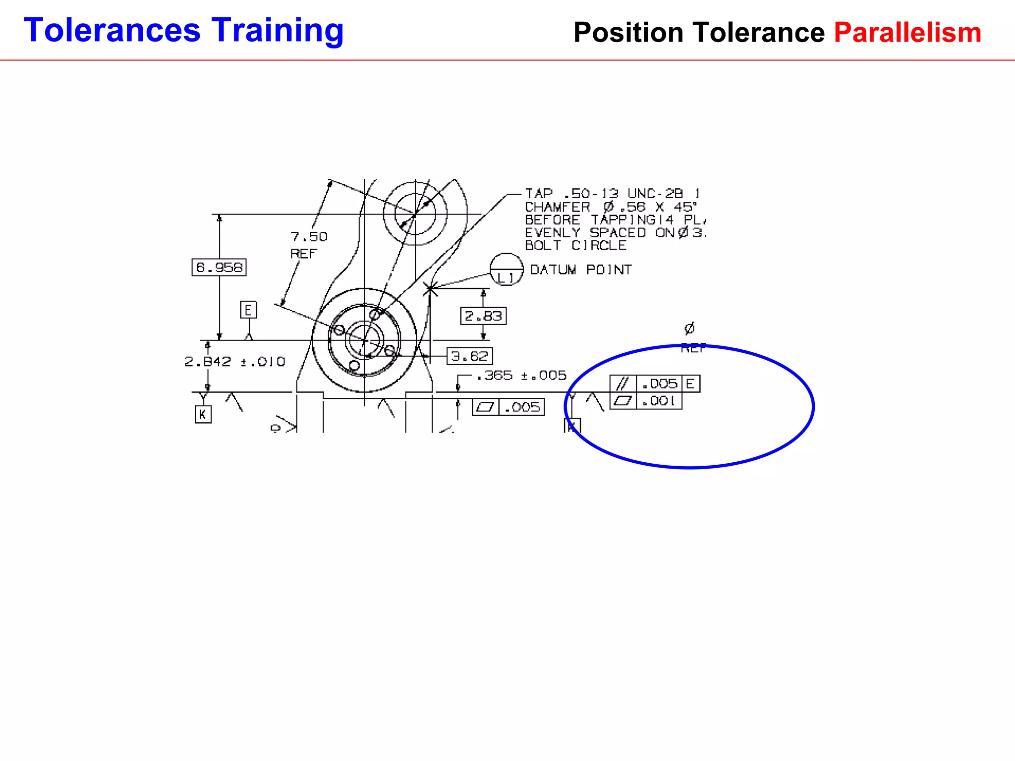 Position Tolerance  Parallelism 