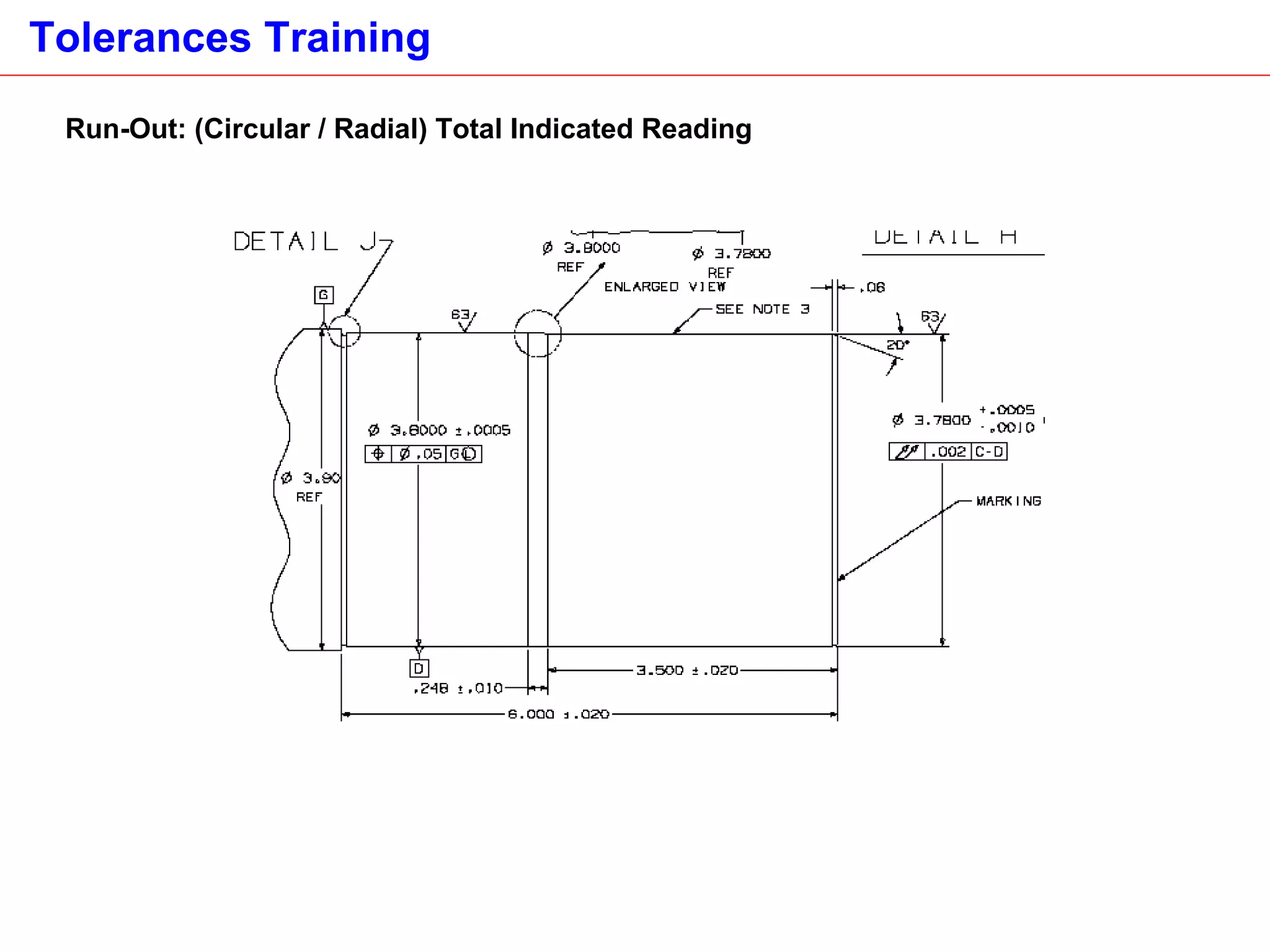 Run-Out: (Circular / Radial) Total Indicated Reading 