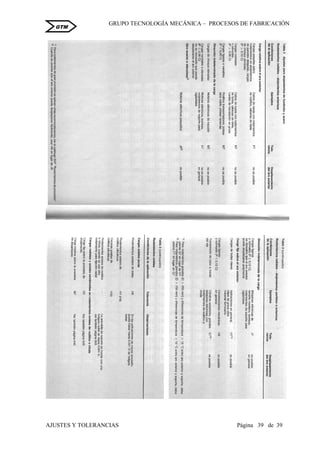 GRUPO TECNOLOGÍA MECÁNICA – PROCESOS DE FABRICACIÒN
AJUSTES Y TOLERANCIAS Página 39 de 39
GTM
 