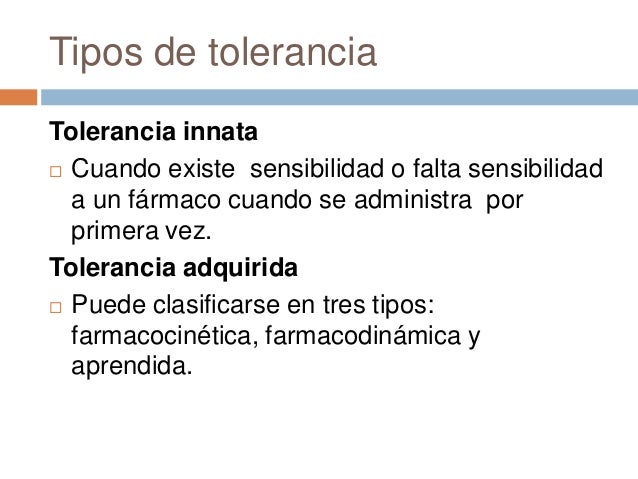 Tolerancia y dependencia física a los farmacos