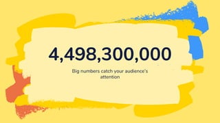 4,498,300,000
Big numbers catch your audience’s
attention
 