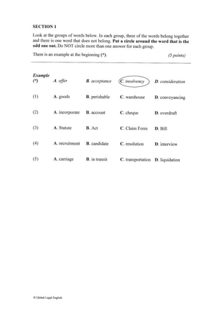 TOLES шалгалтын жишээ тест