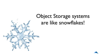 Object Storage systems
are like snowflakes!
 