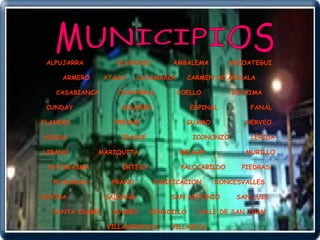 MUNICIPIOS ALPUJARRA  ALVARADO  AMBALEMA  ANZOATEGUI ARMERO  ATACO  CAJAMARCA  CARMEN DE APICALA CASABIANCA  CHAPARRAL  COELLO  COYAIMA CUNDAY  DOLORES  ESPINAL  FANÁL FLANDES  FRESNO  GUAMO  HERVEO  HONDA  IBAGUE  ICONONZO  LÉRIDA LIBANO  MARIQUITA  MELGAR  MURILLO NATAGAIMA  ORTEGA  PALOCABILDO  PIEDRAS PLANADAS  PRANO  PURIFICACION  RONCESVALLES ROVIRA  SALDAÑA  SAN ANTONIO  SAN LUIS  SANTA ISABEL  SUAREZ  VENADILLO  VALLE DE SAN JUAN VILLAHERMOSA  VILLARICA.  