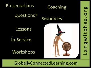 Langwitches.orgPresentationsCoachingQuestions?ResourcesLessonsIn-ServiceWorkshopsGloballyConnectedLearning.com