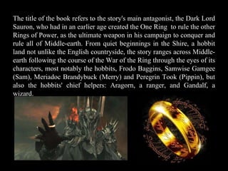 PPT - Kindle online PDF The Fellowship of the Ring Lord of the