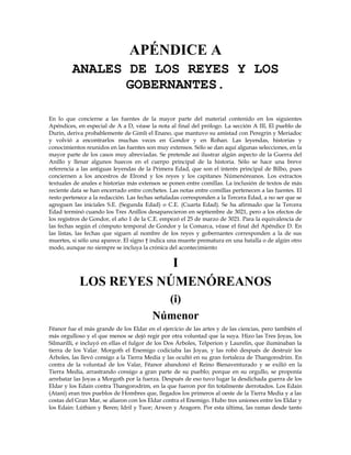 Apendices el señor de los anillos sale