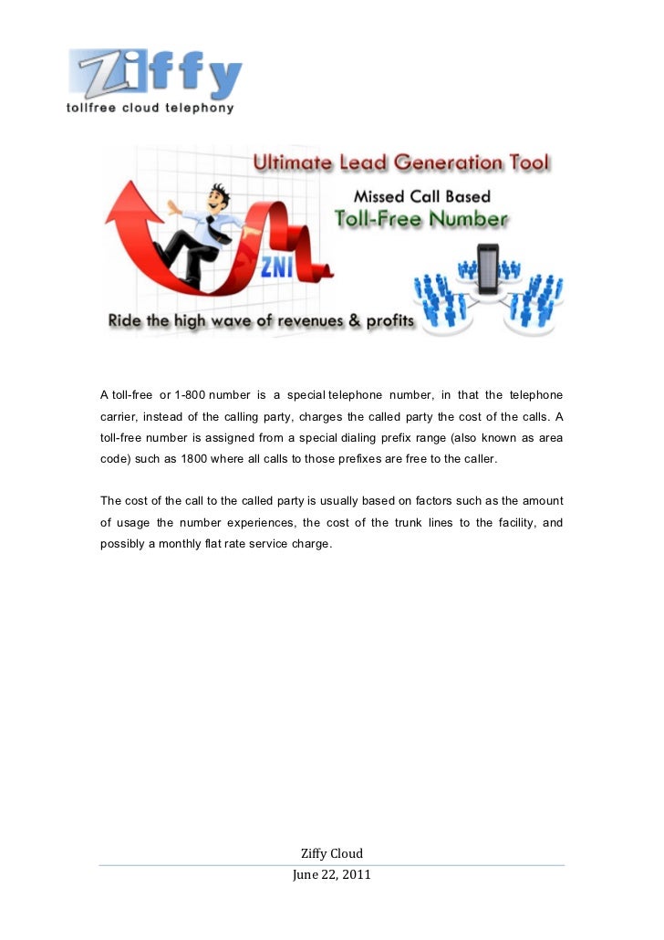 Toll free 1800 number