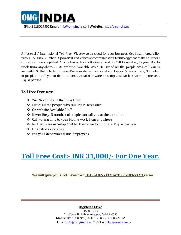 Toll Free 1800 Number Services Toll Free 1800 Number Services