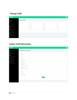 46 | P a g e
’ Manage Staff
Update Staff Information
 